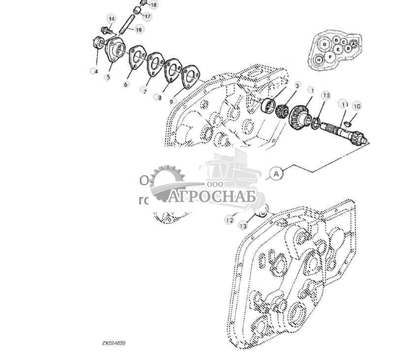LENGTH-OF-CUT TRANSMISSION (SHAFT ''A'') (4-GEAR LOC TRANSMISSION) 